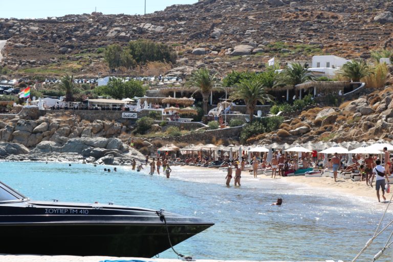Mykonos gay beach schwuler Strand Jackie O