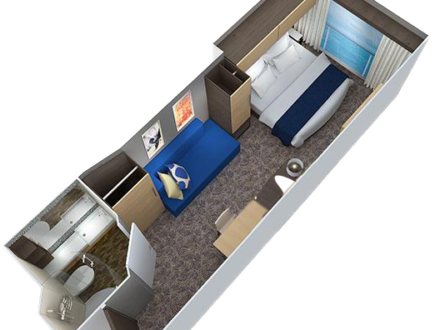 Odyssey Innenkabine virtueller Balkon schwule Kreuzfahrt