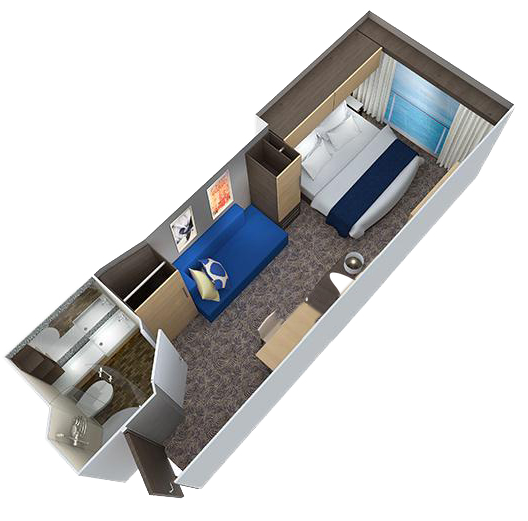 Odyssey Innenkabine virtueller Balkon schwule Kreuzfahrt